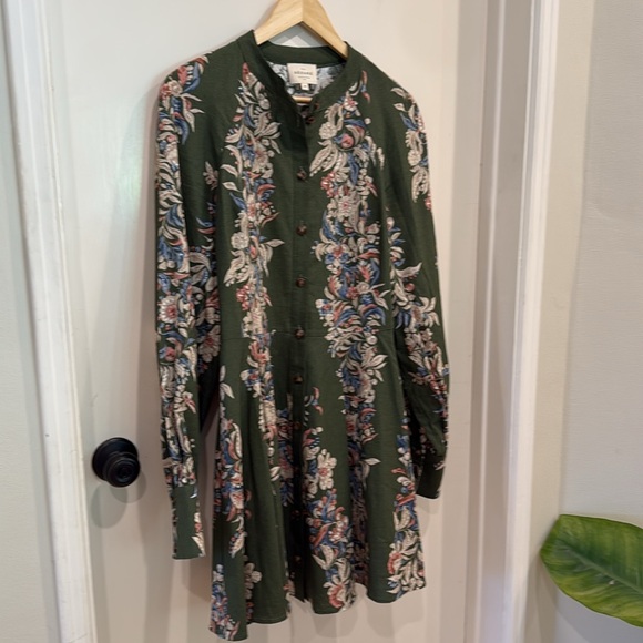 SÉZANE Caprice Dress in Olive Green Floral Border sz US 8 / FR 40 NWOT - Picture 9 of 13